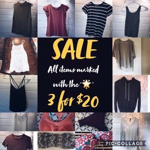 3 for $20 SALE